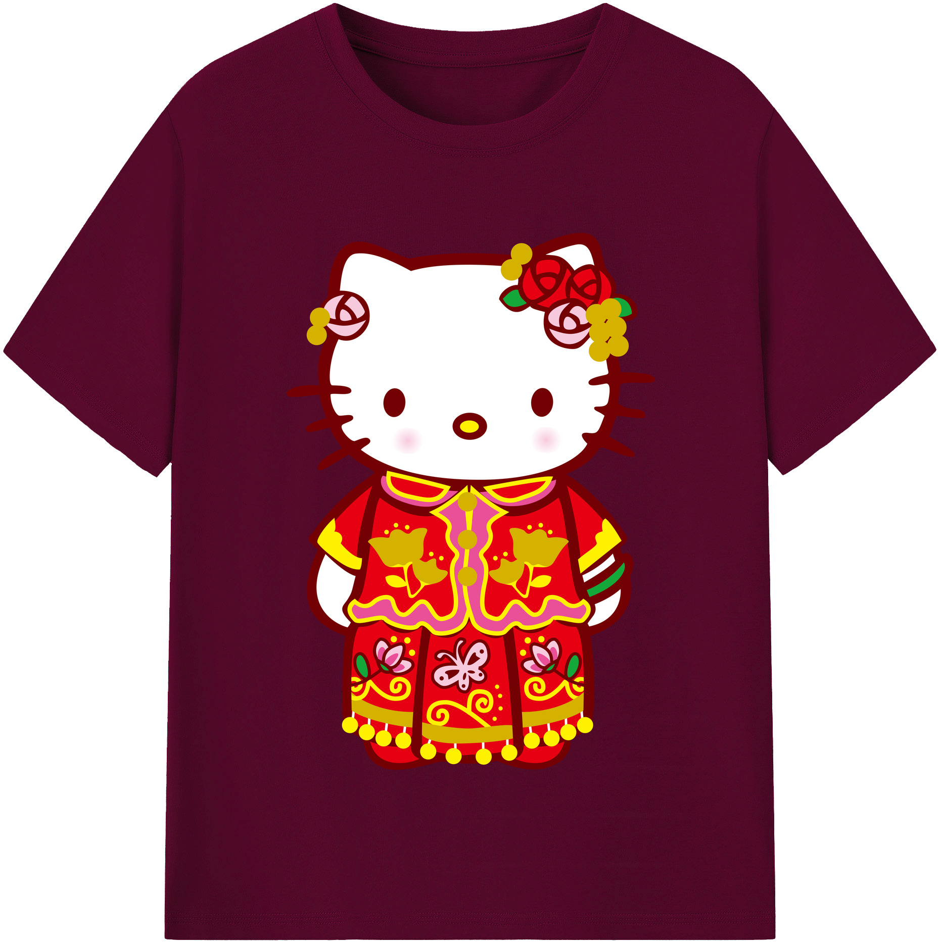 （画像用） Hello Kitty ハローキティ レディースカジュアルプリントTシャツ（綿100％）